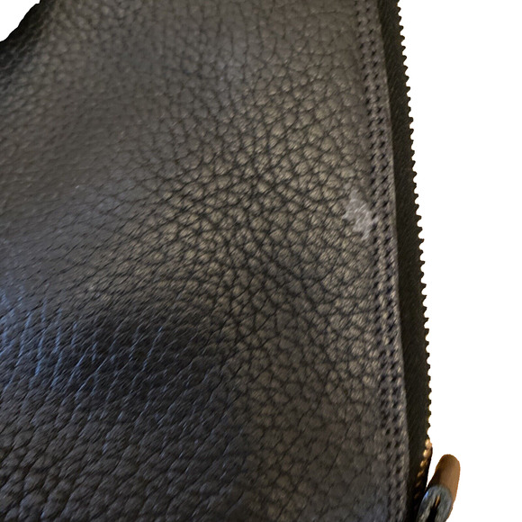 Vintage Dooney & Bourke AWL Buckle Satchel Zip Top Purse Bag Black Leather - Picture 7 of 16